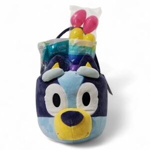 Bluey Plush Easter Basket Bucket Tote Grass Eggs